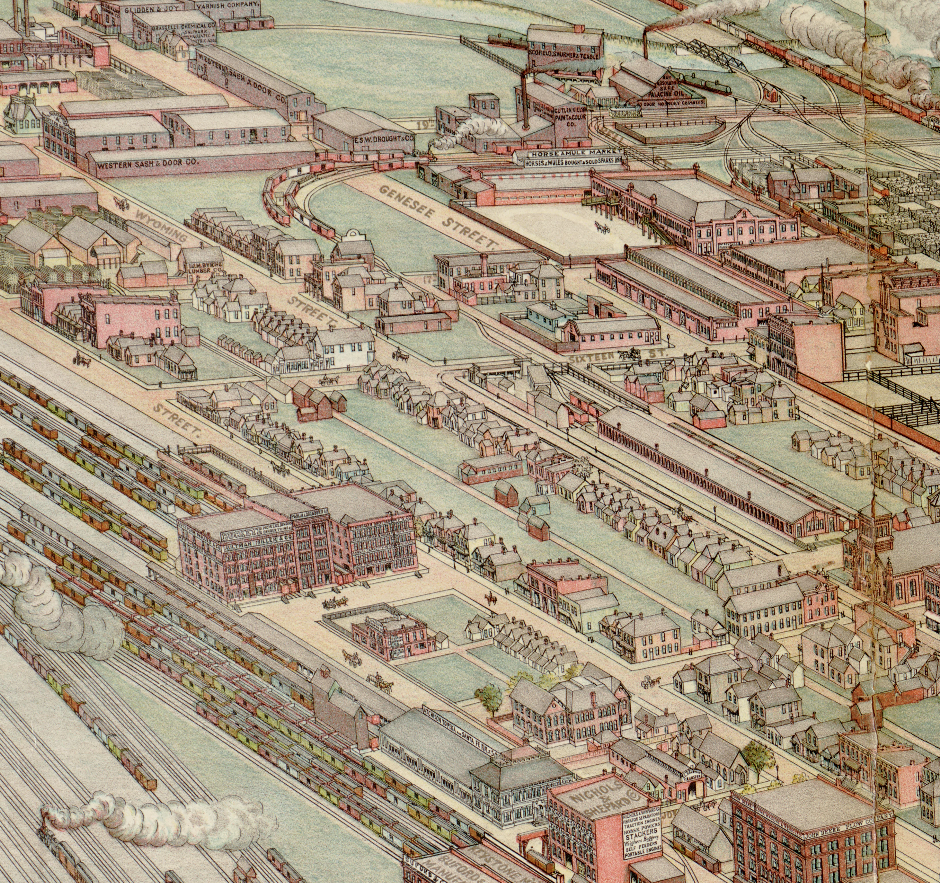 Panoramic View of the West Bottoms, Kansas City, 1840 - Image 5