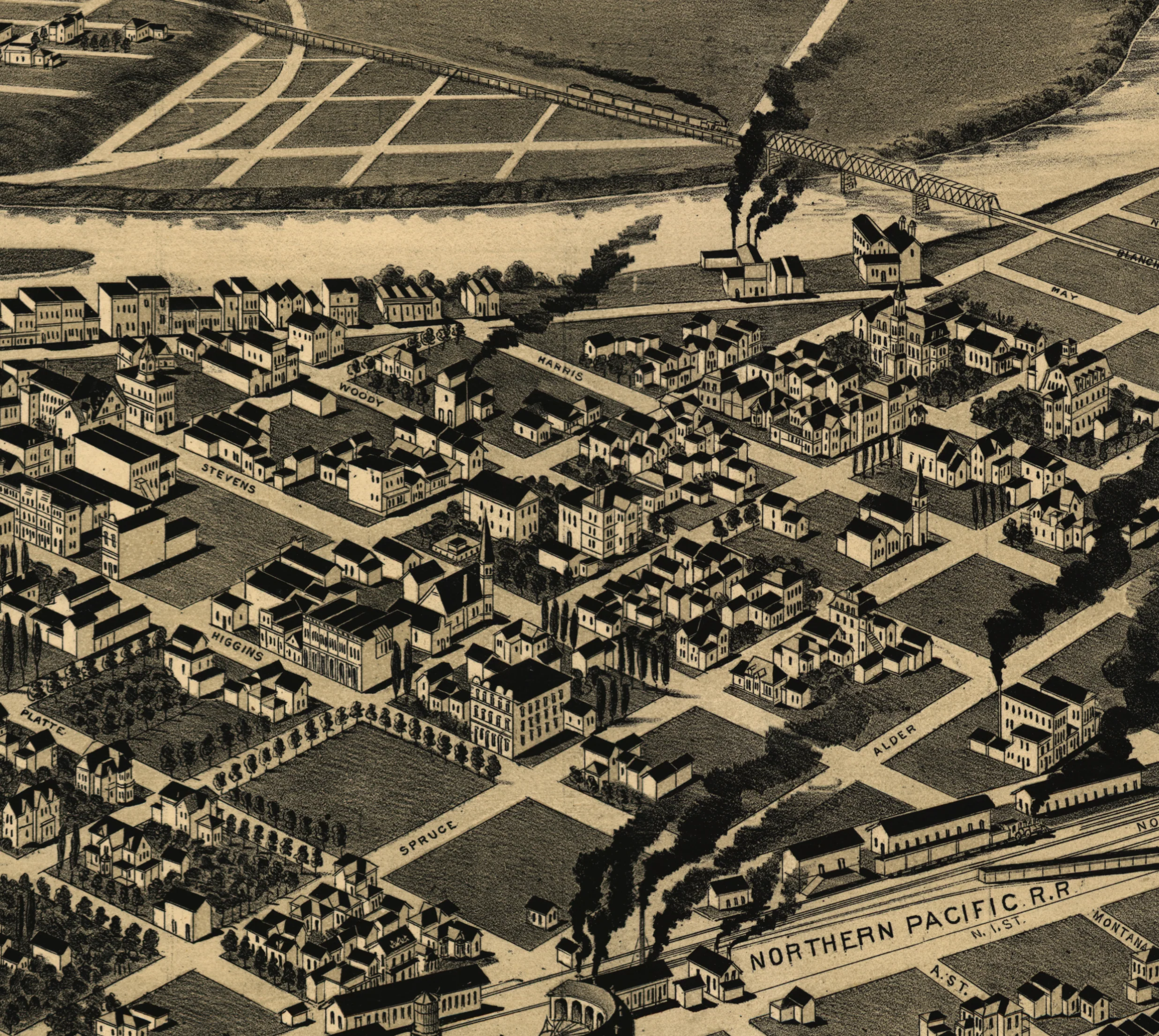 Perspective Map of Missoula, Montana, 1891 - Image 5