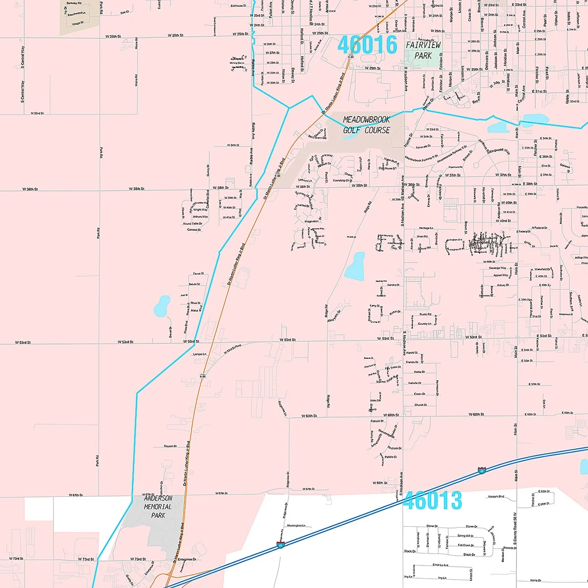 Premium Style Wall Map of Anderson, IN - Image 5