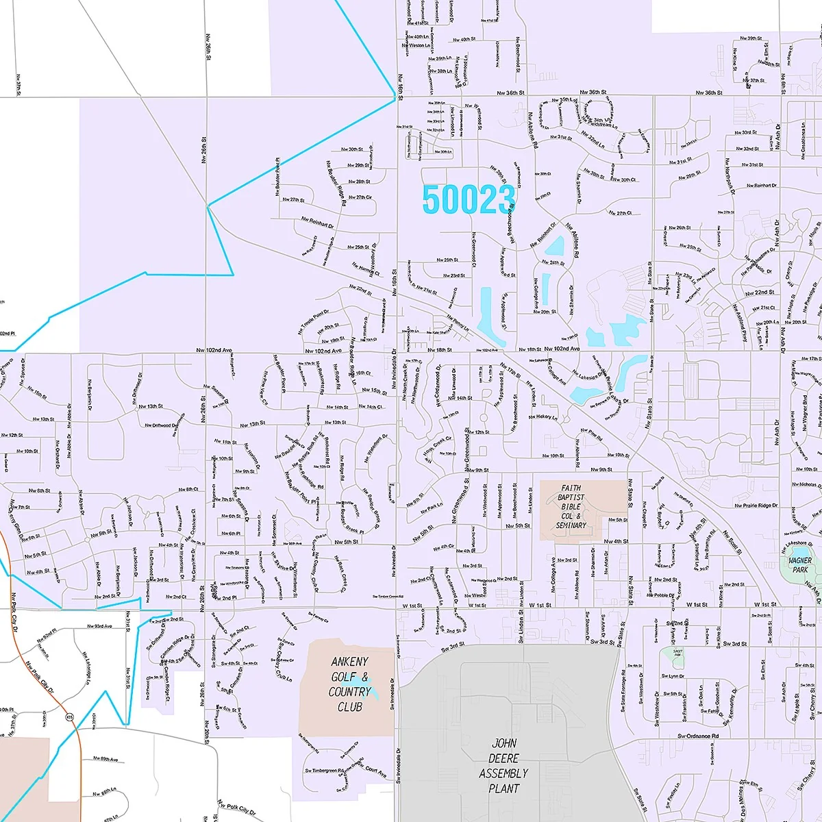 Premium Style Wall Map of Ankeny, IA - Image 3