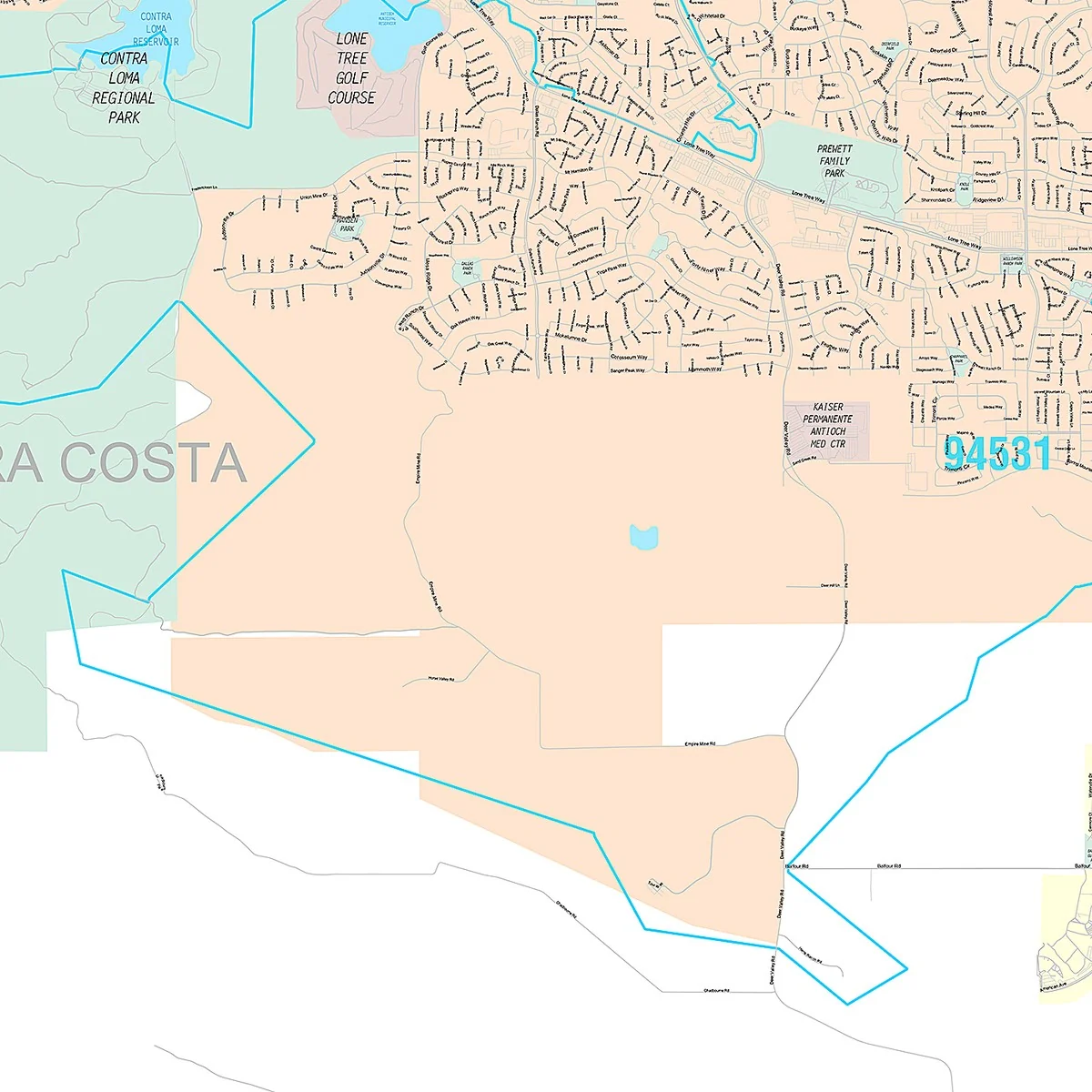 Premium Style Wall Map of Antioch, CA - Image 5
