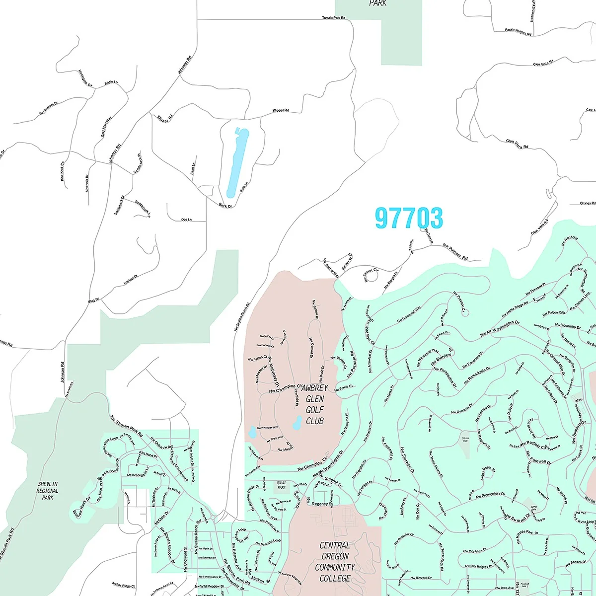 Premium Style Wall Map of Bend, OR - Image 3