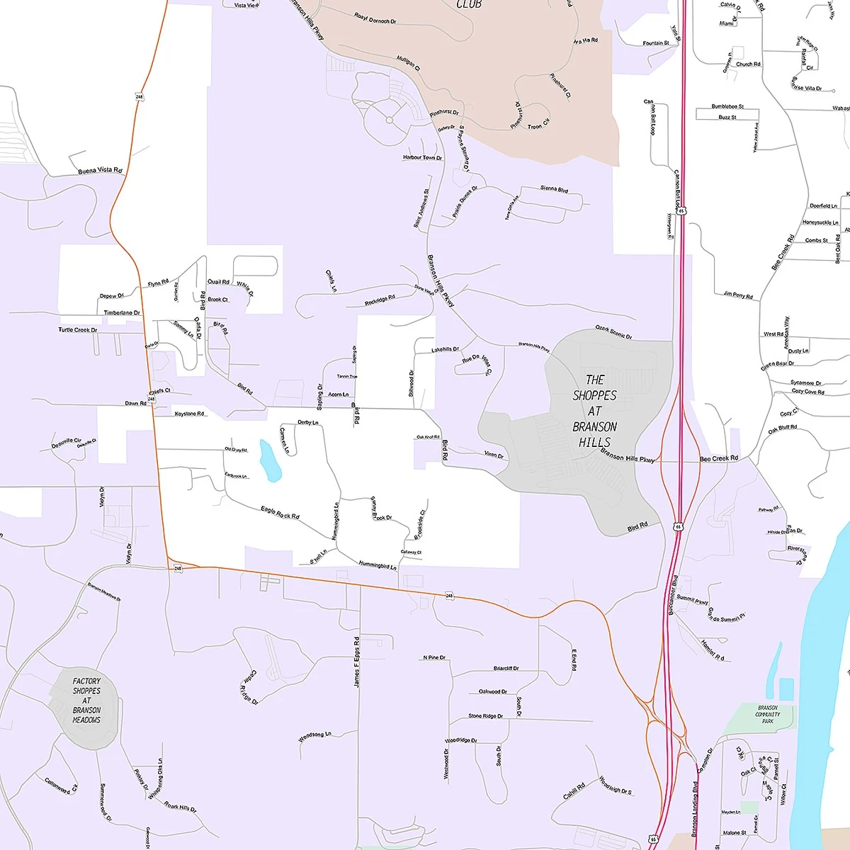 Premium Style Wall Map of Branson, MO - Image 4