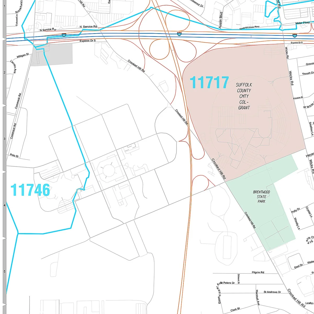 Premium Style Wall Map of Brentwood, NY - Image 3