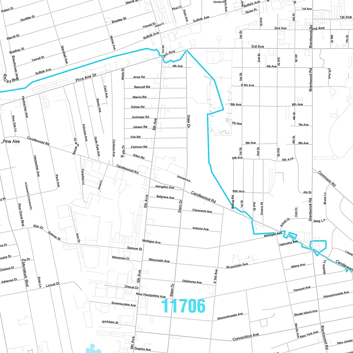 Premium Style Wall Map of Brentwood, NY - Image 5