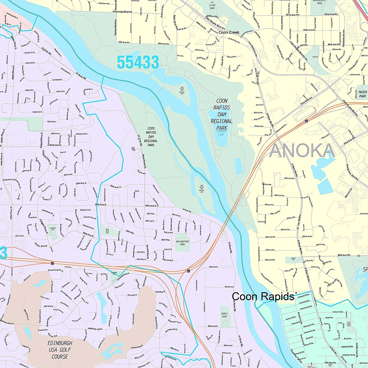 Premium Style Wall Map of Brooklyn Park, MN - Image 4