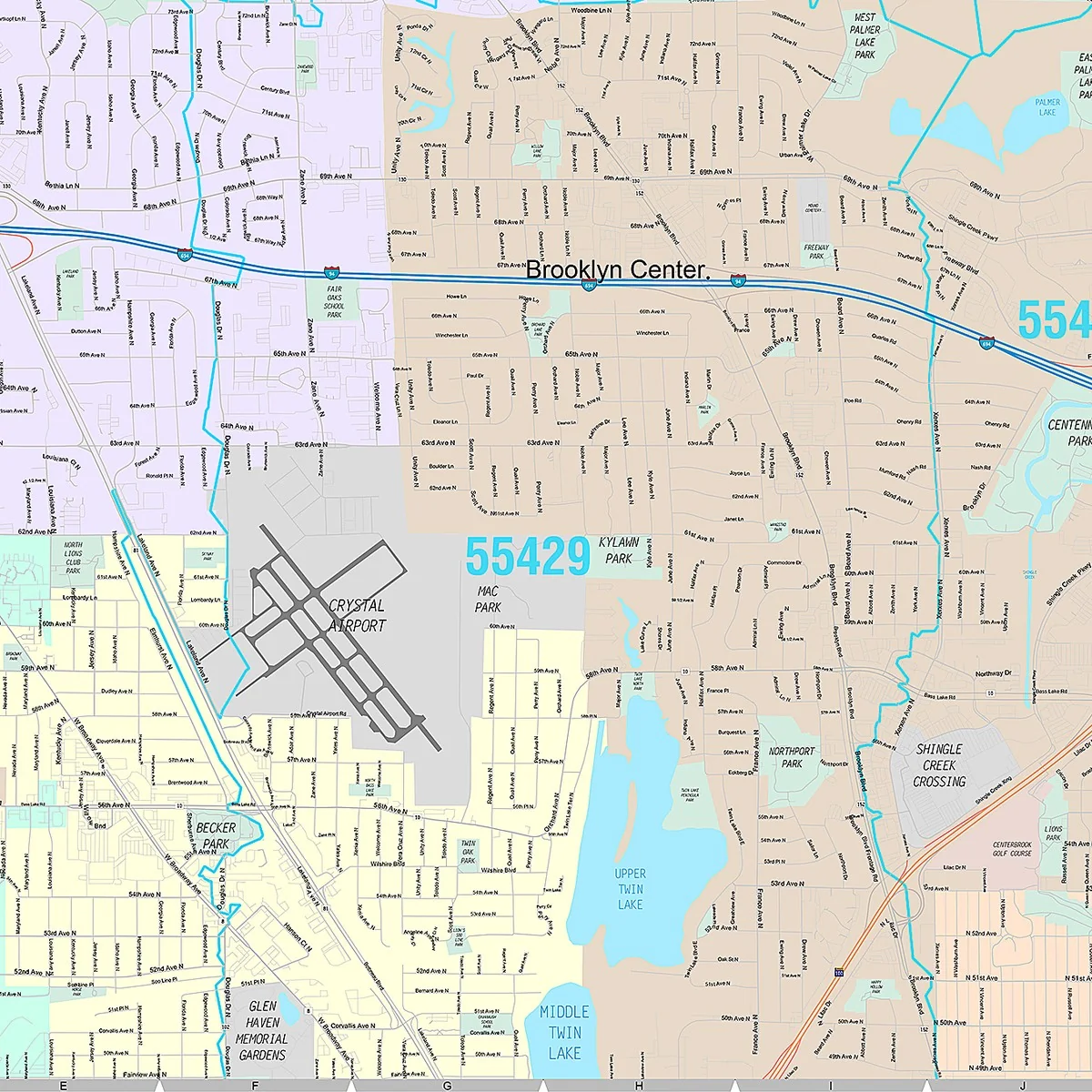 Premium Style Wall Map of Brooklyn Park, MN - Image 5