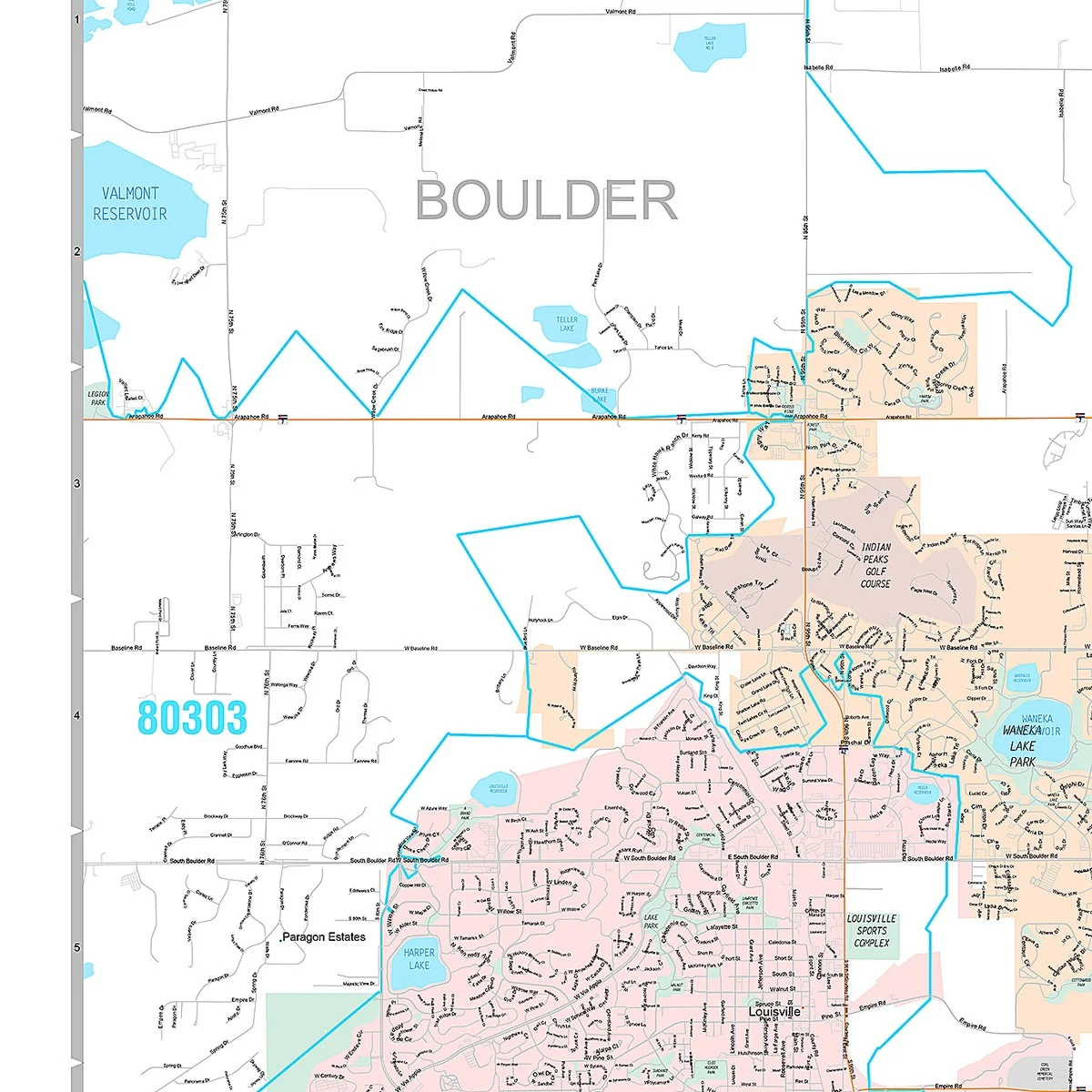 Premium Style Wall Map of Broomfield, CO - Image 3