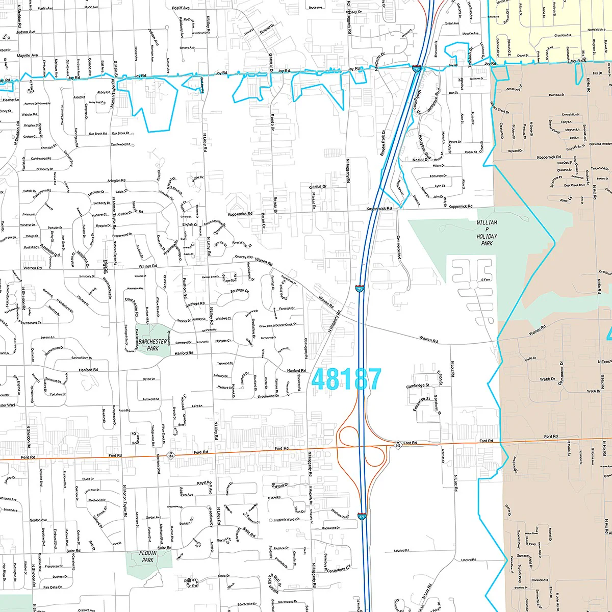 Premium Style Wall Map of Canton, MI - Image 4