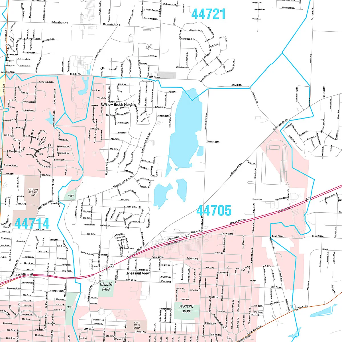 Premium Style Wall Map of Canton, OH - Image 4