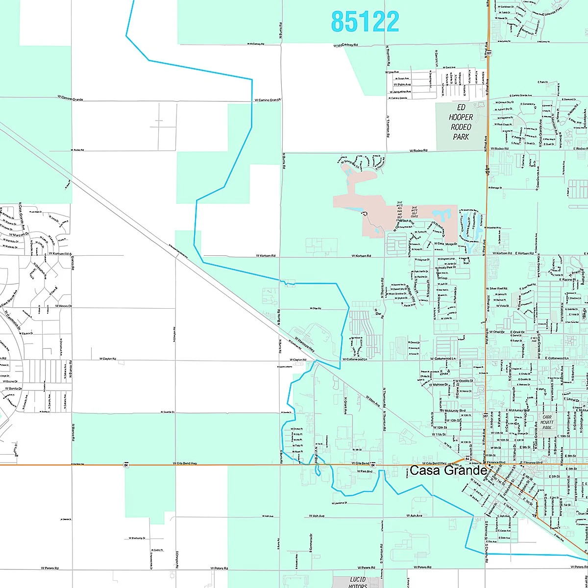 Premium Style Wall Map of Casa Grande, AZ - Image 2