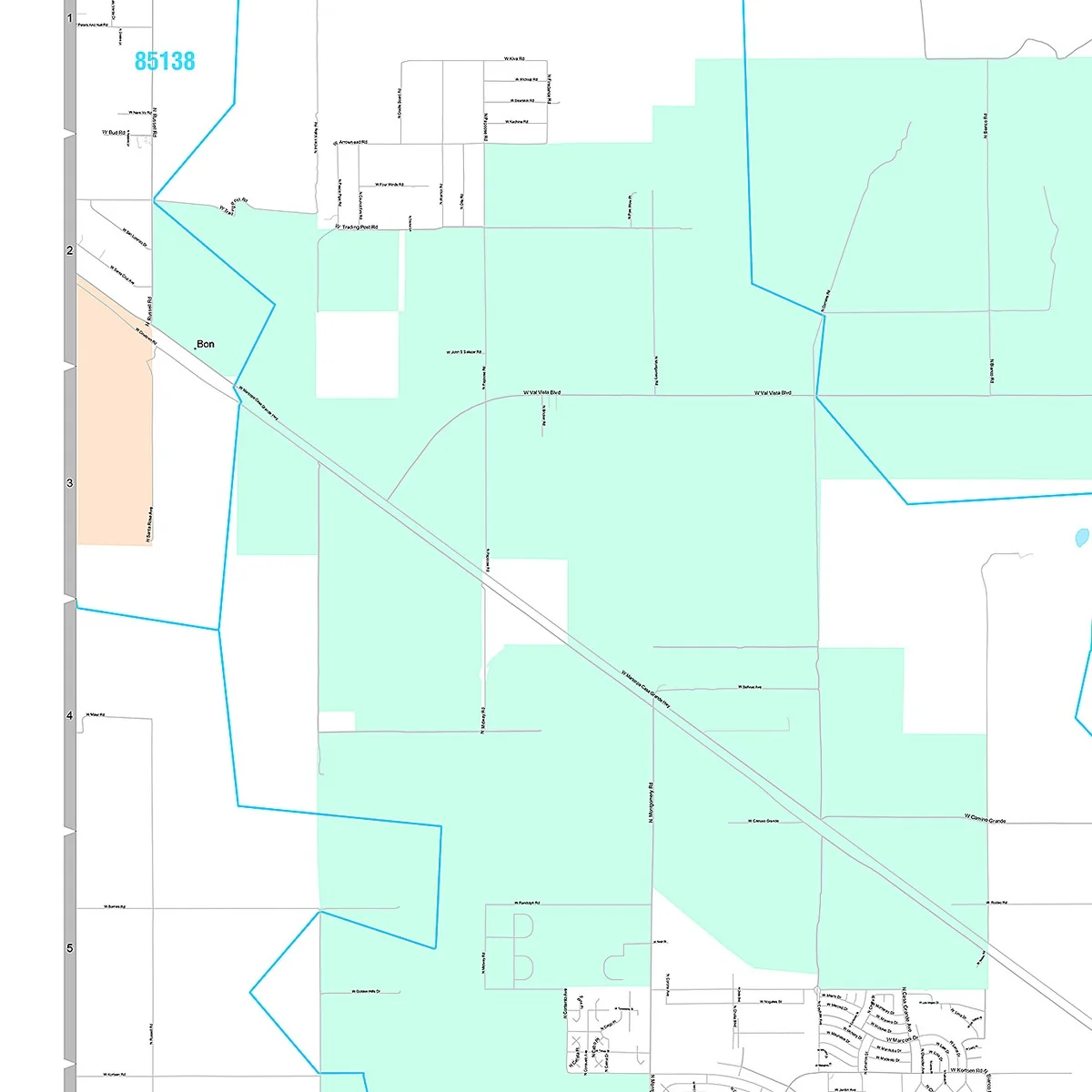 Premium Style Wall Map of Casa Grande, AZ - Image 3