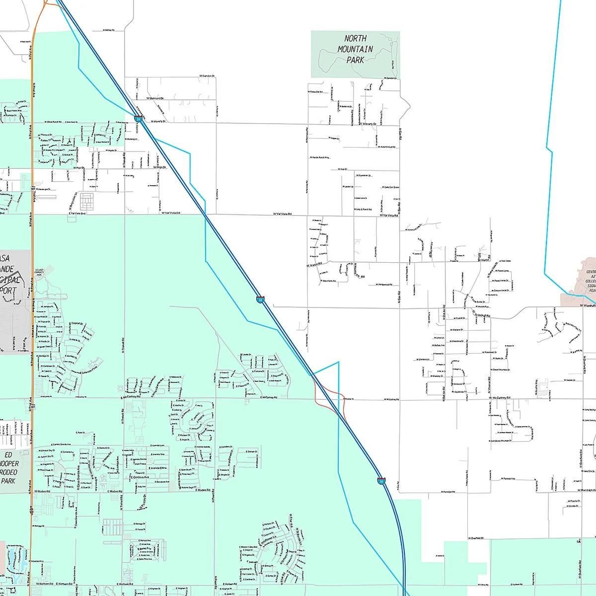 Premium Style Wall Map of Casa Grande, AZ - Image 4