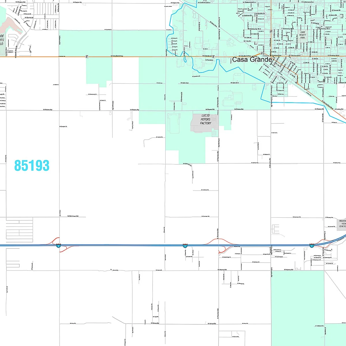 Premium Style Wall Map of Casa Grande, AZ - Image 5
