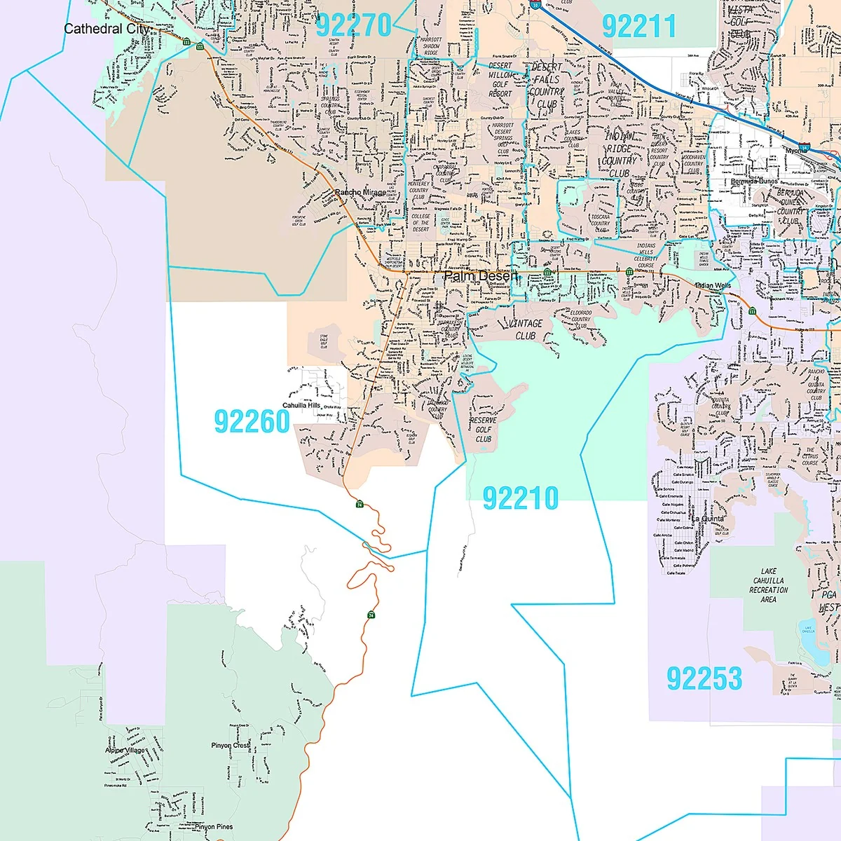 Premium Style Wall Map of Coachella Valley, CA - Image 5