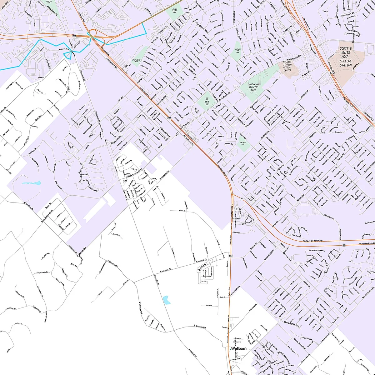 Premium Style Wall Map of College Station, TX - Image 5