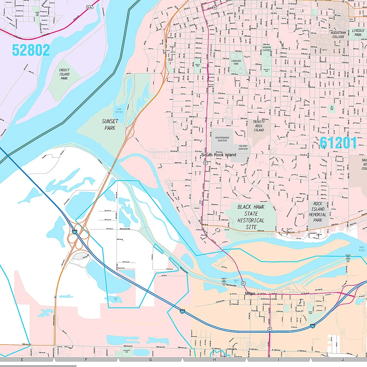 Premium Style Wall Map of Davenport, IA - Image 5