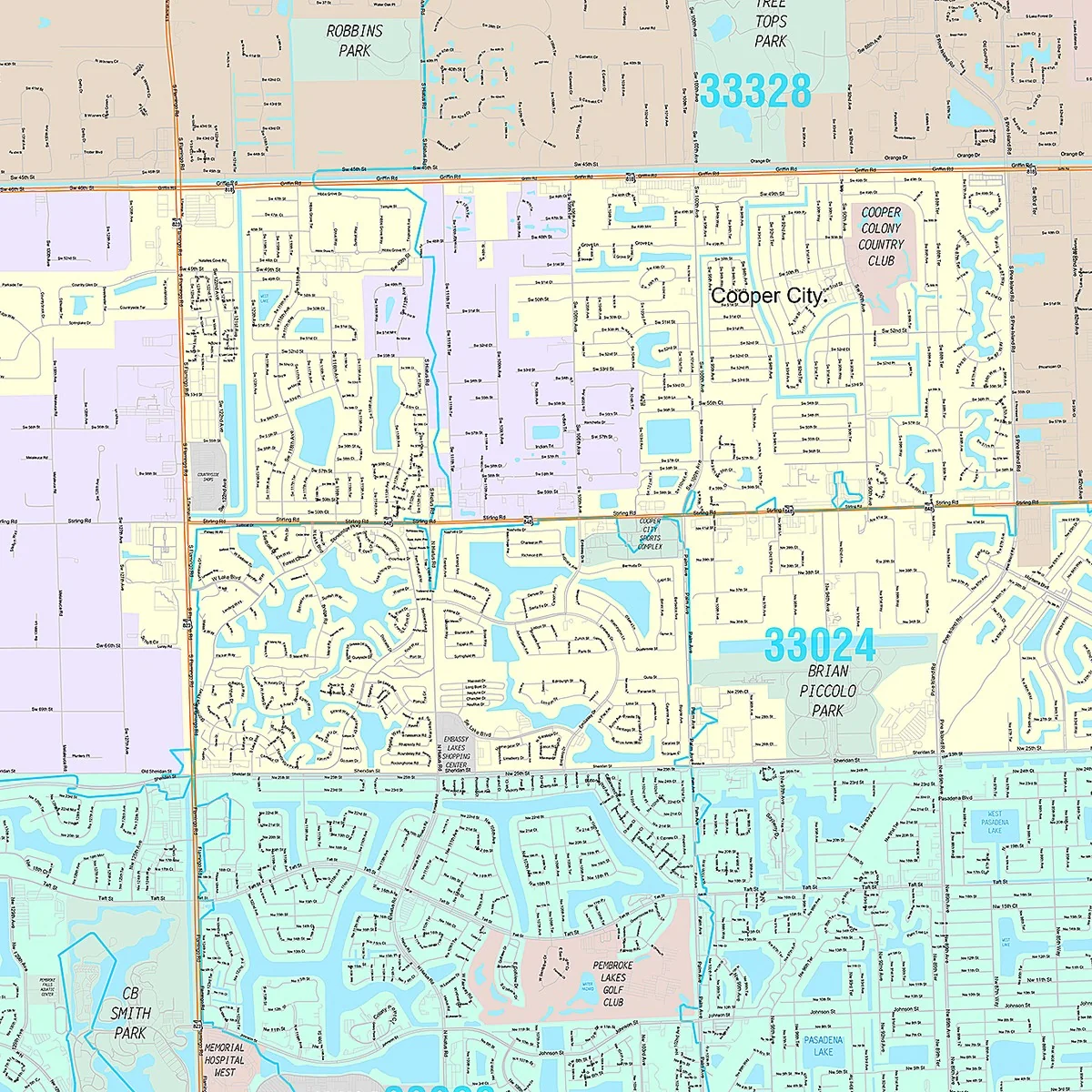 Premium Style Wall Map of Davie, FL - Image 5
