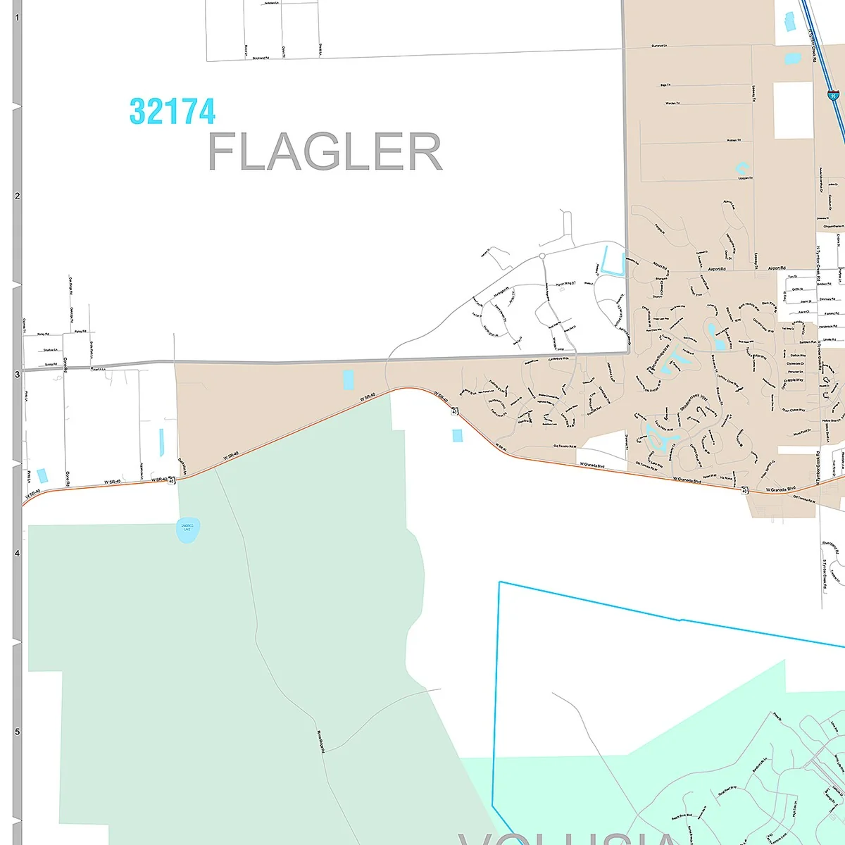 Premium Style Wall Map of Daytona Beach, FL - Image 3