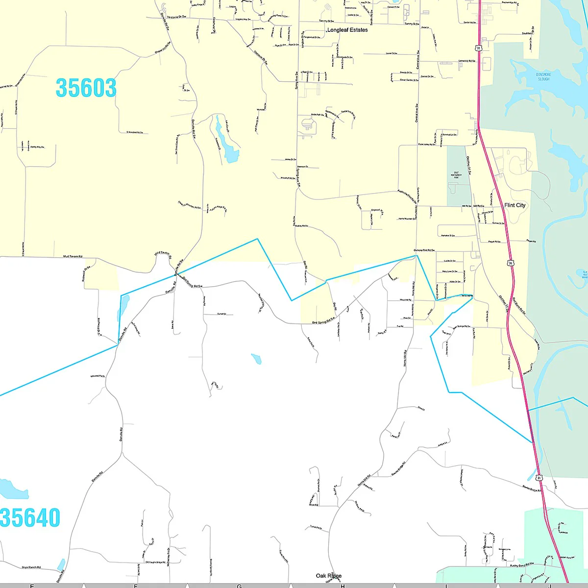 Premium Style Wall Map of Decatur, AL - Image 5