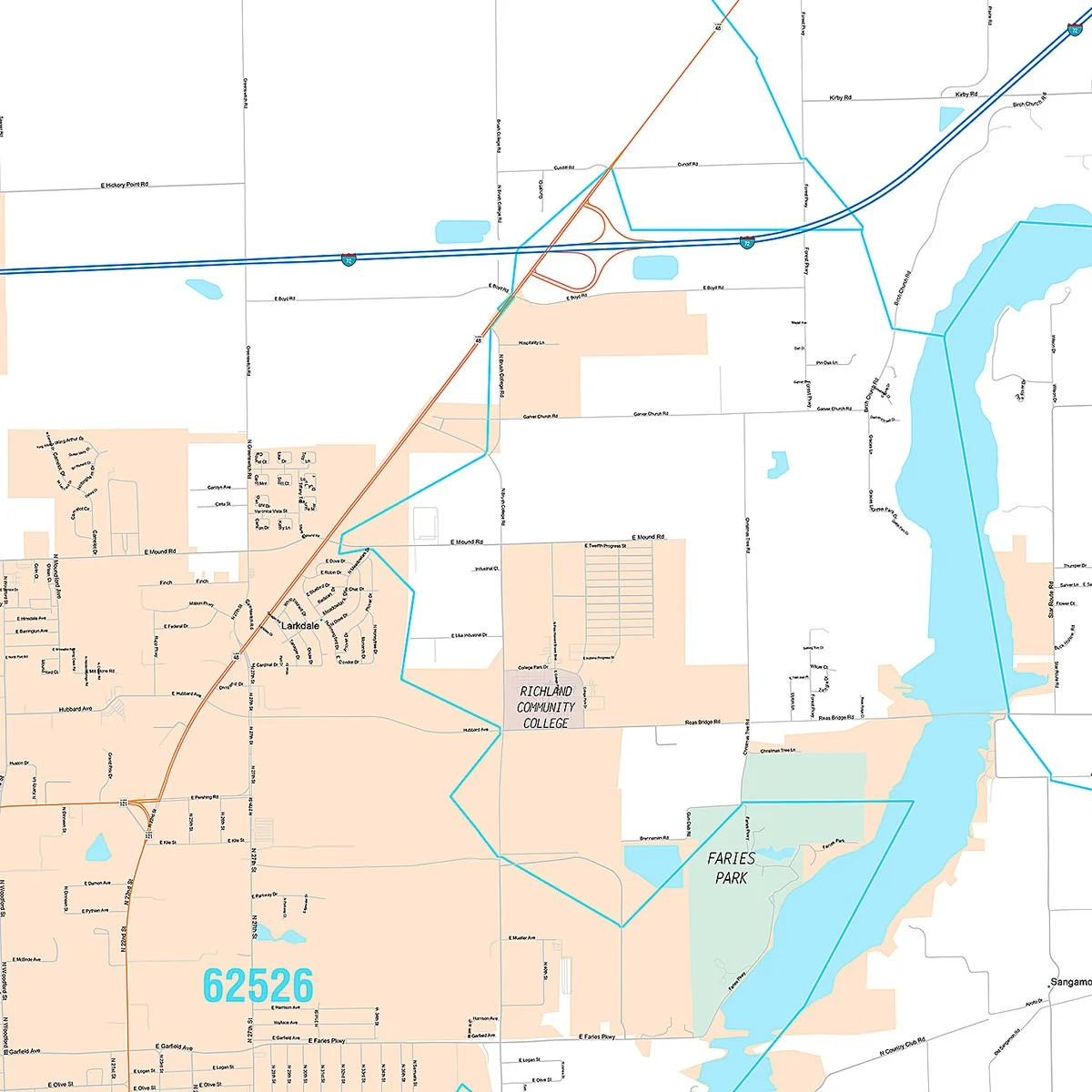 Premium Style Wall Map of Decatur, IL - Image 4