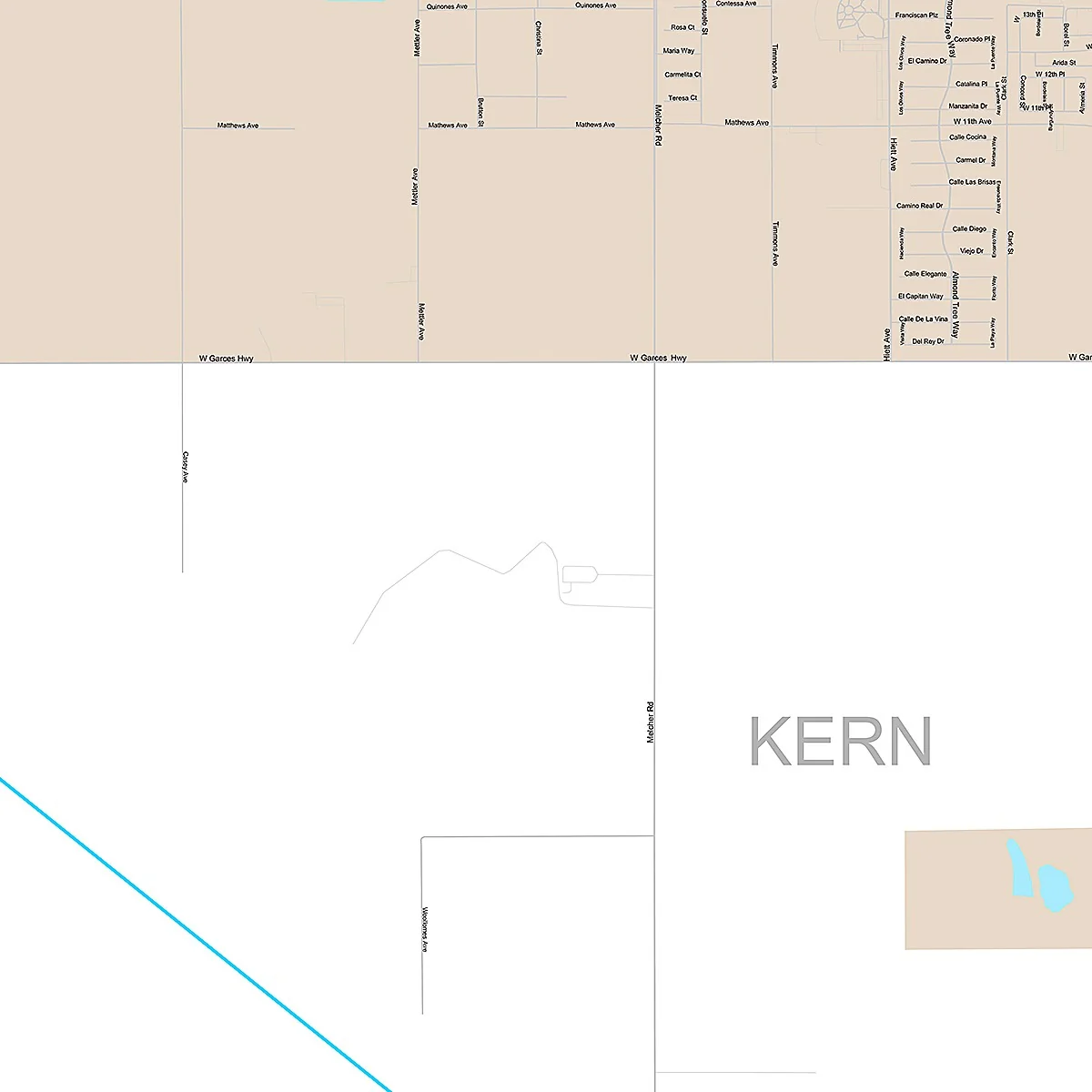 Premium Style Wall Map of Delano, CA - Image 2