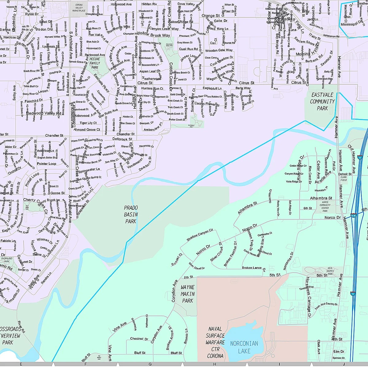 Premium Style Wall Map of Eastvale, CA - Image 5