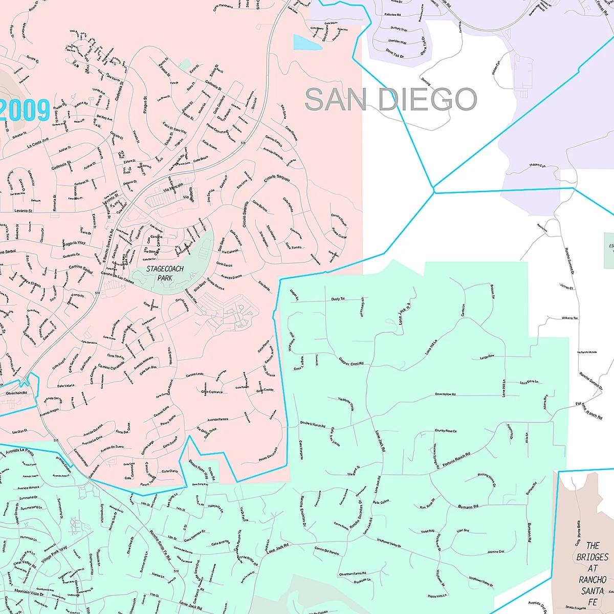 Premium Style Wall Map of Encinitas, CA - Image 4