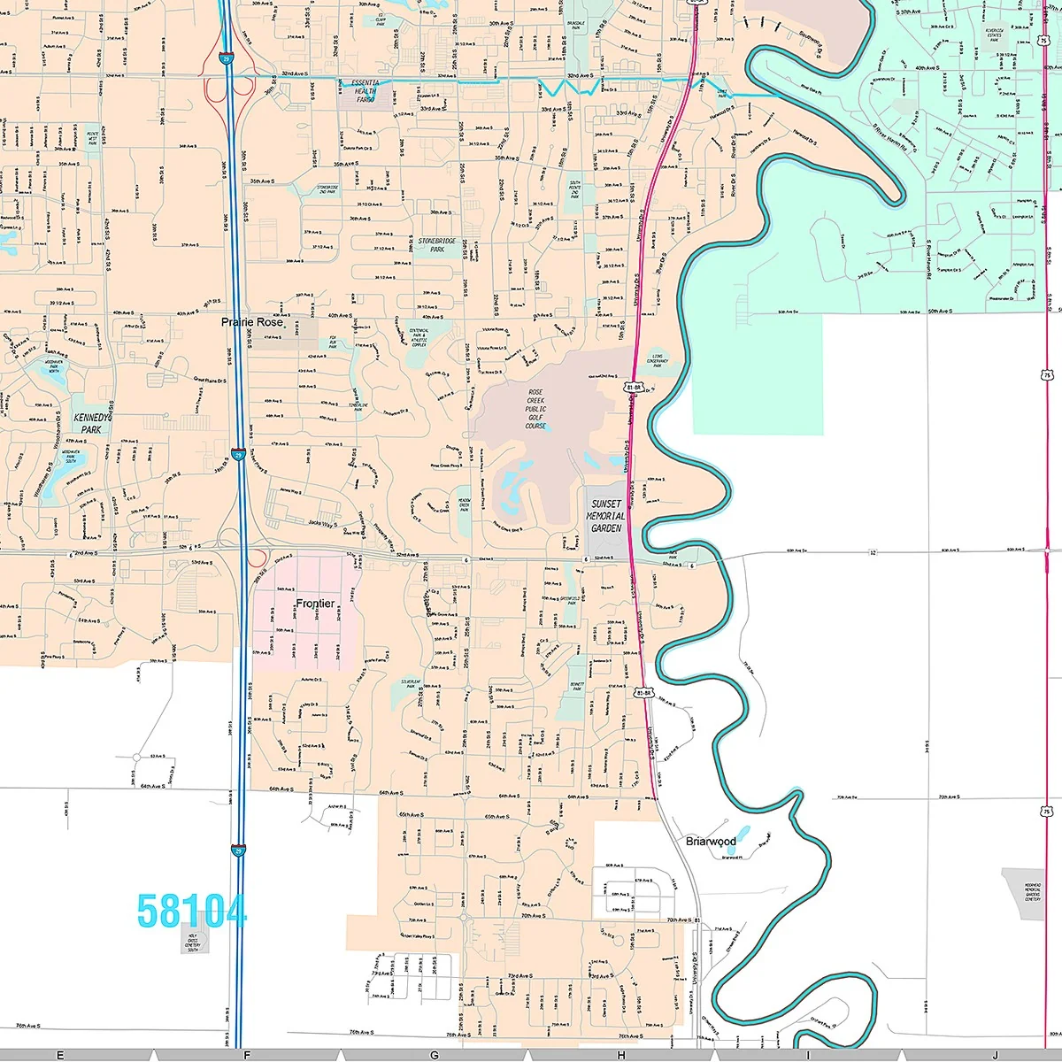 Premium Style Wall Map of Fargo, ND - Image 5