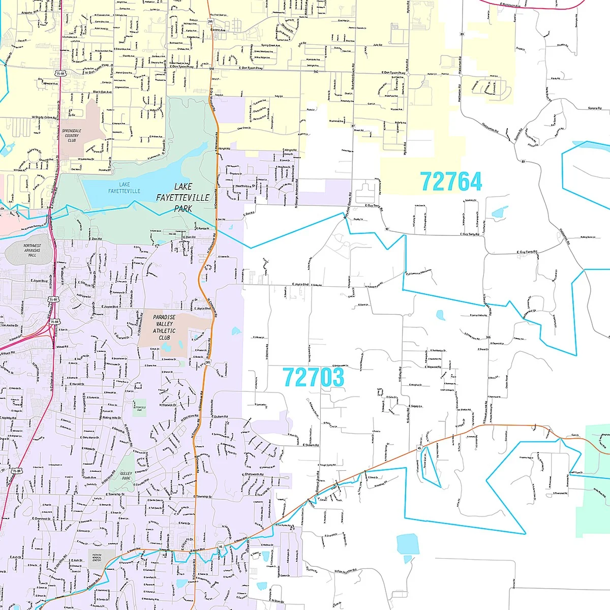 Premium Style Wall Map of Fayetteville, AR - Image 4