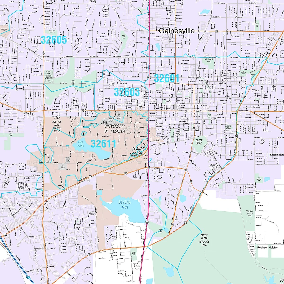 Premium Style Wall Map of Gainesville, FL - Image 5