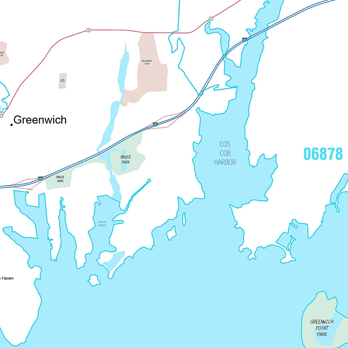 Premium Style Wall Map of Greenwich, CT - Image 5