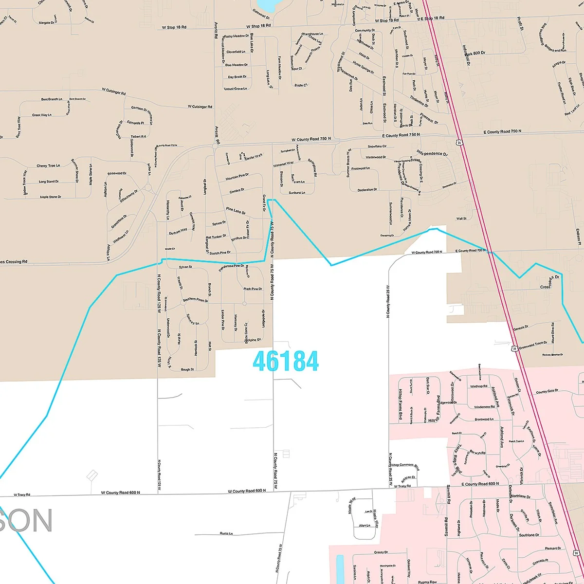 Premium Style Wall Map of Greenwood, IN - Image 5