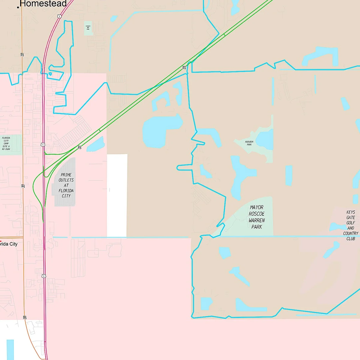 Premium Style Wall Map of Homestead, FL - Image 5