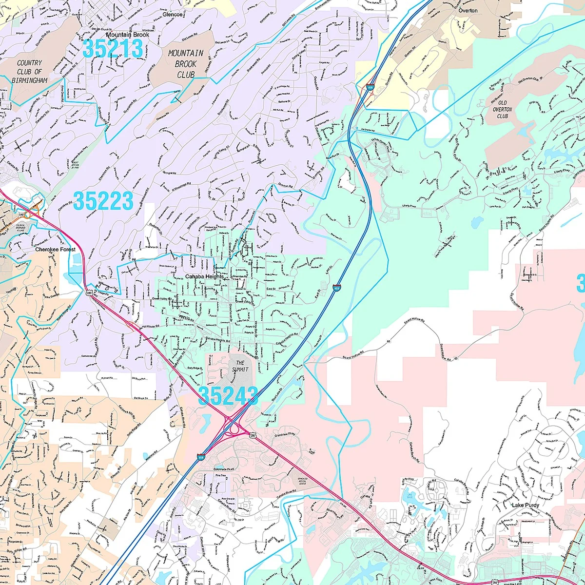 Premium Style Wall Map of Hoover, AL - Image 4