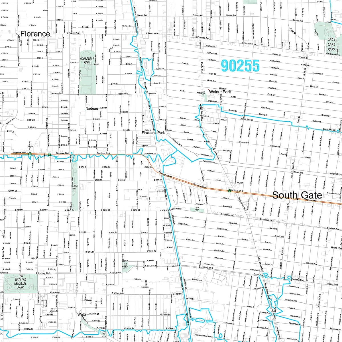 Premium Style Wall Map of Huntington Park, CA - Image 5