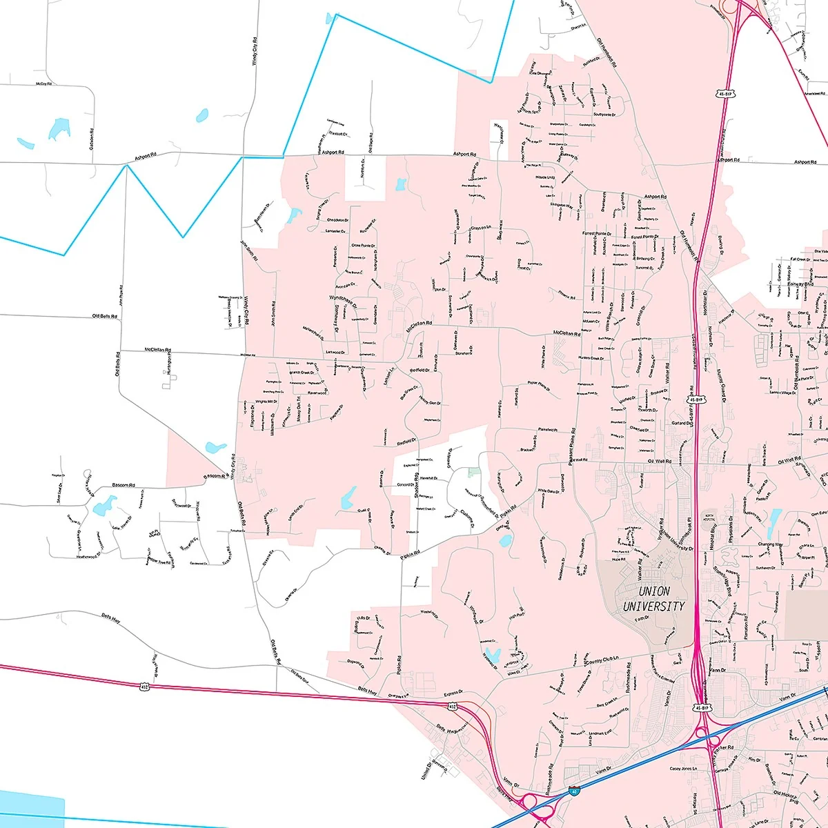 Premium Style Wall Map of Jackson, TN - Image 3