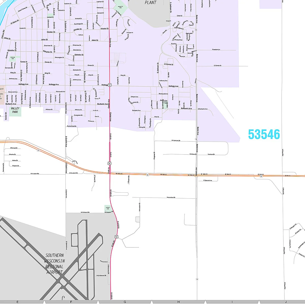 Premium Style Wall Map of Janesville, WI - Image 5