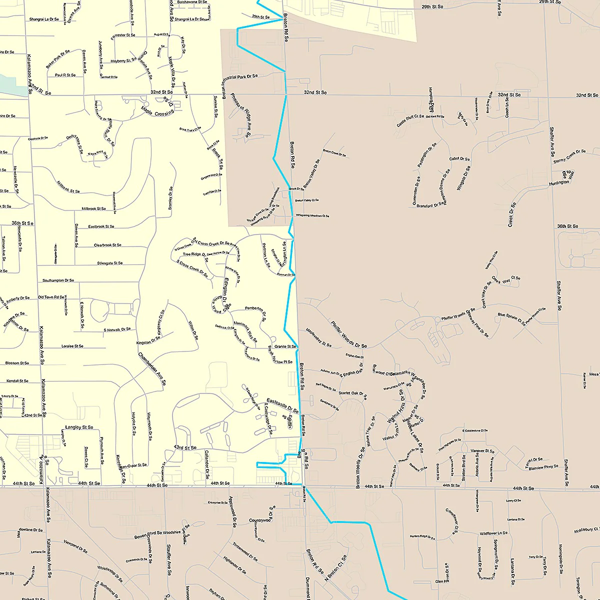 Premium Style Wall Map of Kentwood, MI - Image 2
