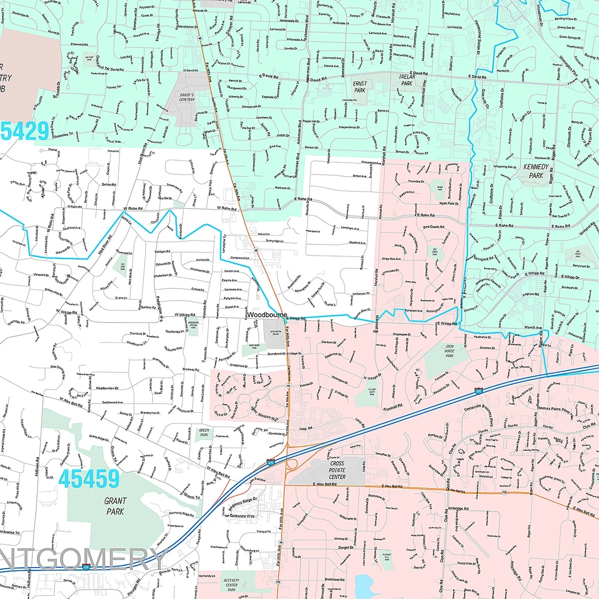 Premium Style Wall Map of Kettering, OH - Image 5