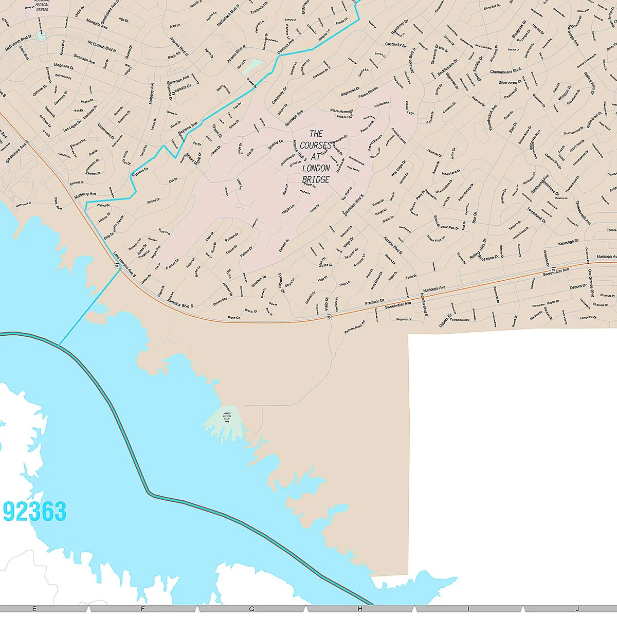 Premium Style Wall Map of Lake Havasu City, AZ - Image 5