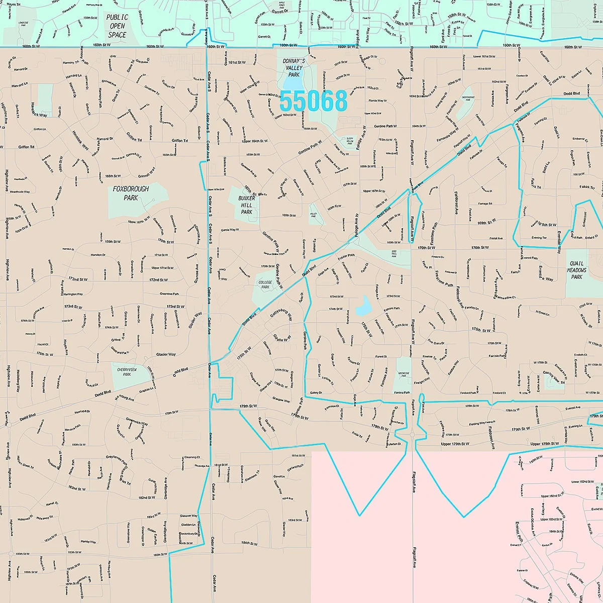 Premium Style Wall Map of Lakeville, MN - Image 4