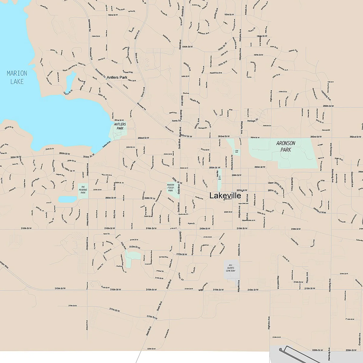Premium Style Wall Map of Lakeville, MN - Image 5