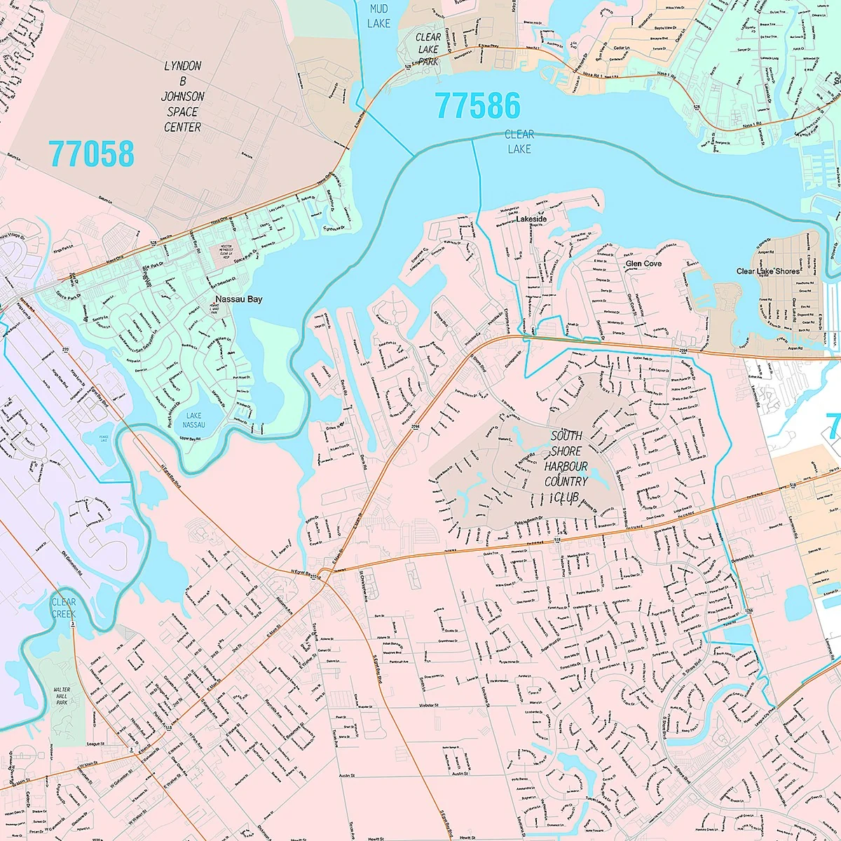 Premium Style Wall Map of League City, TX - Image 4