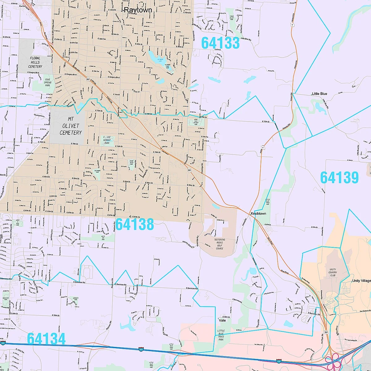Premium Style Wall Map of Lees Summit, MO - Image 3