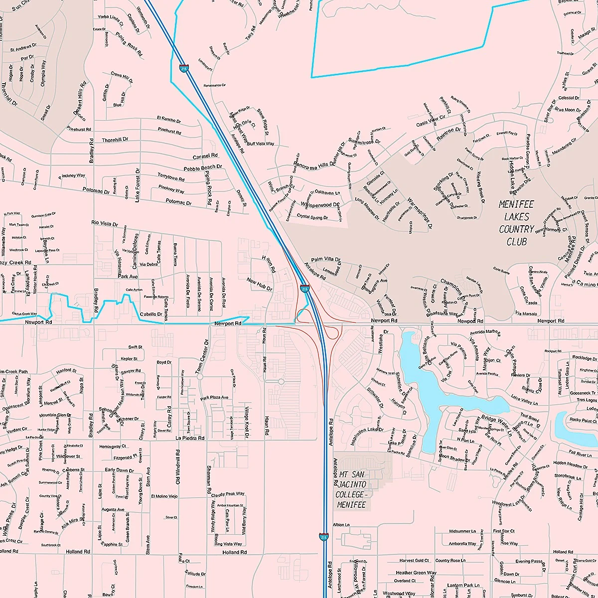 Premium Style Wall Map of Menifee, CA (Copy) - Image 2