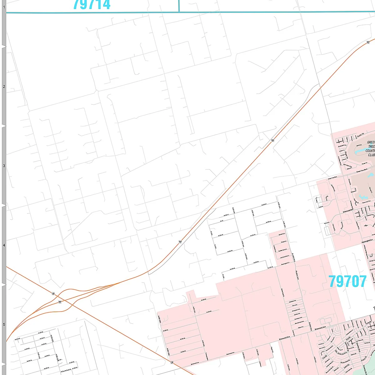 Premium Style Wall Map of Midland, TX - Image 3