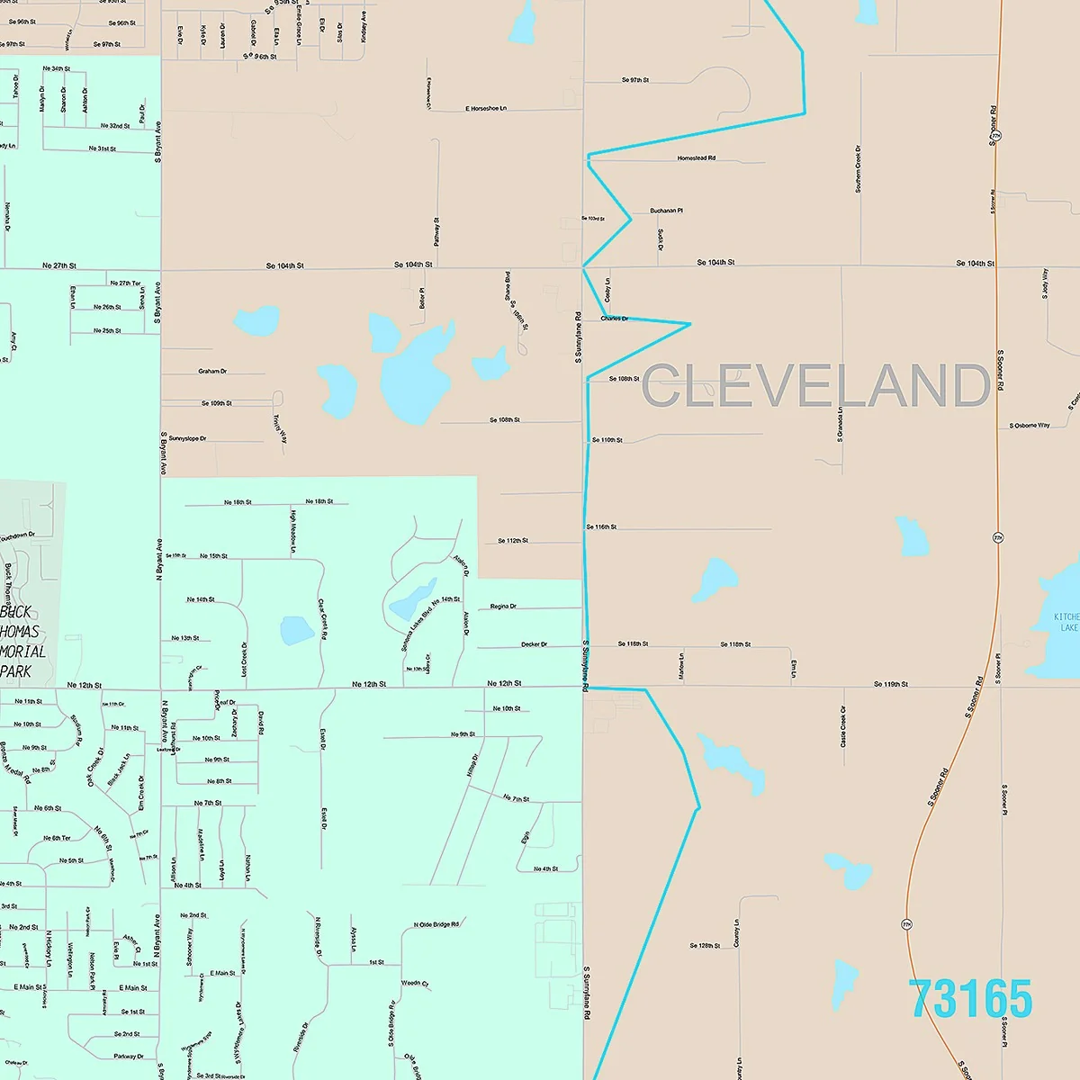 Premium Style Wall Map of Moore, OK - Image 4