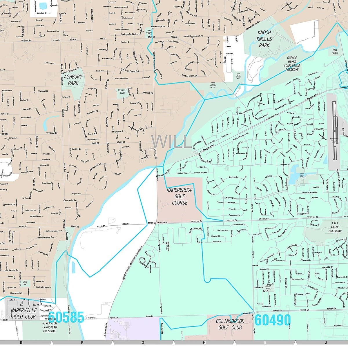 Premium Style Wall Map of Naperville, IL - Image 5