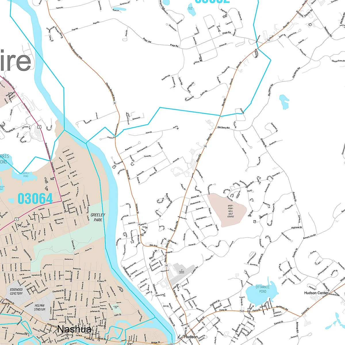 Premium Style Wall Map of Nashua, NH - Image 4
